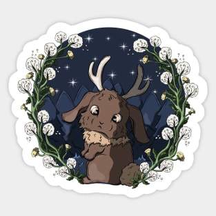 Jackalope Floral Frame Sticker